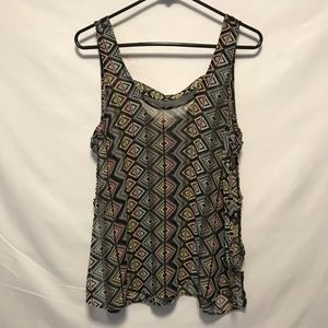 multicolored sheer side-cutout tank | lush